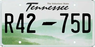 TN license plate R4275D