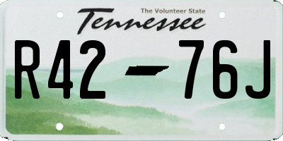 TN license plate R4276J