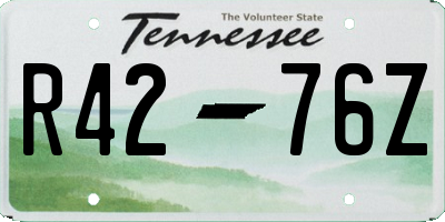 TN license plate R4276Z