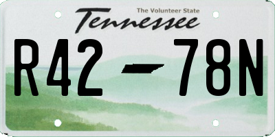 TN license plate R4278N