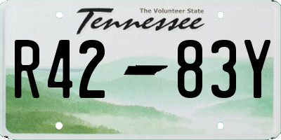 TN license plate R4283Y
