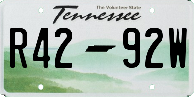 TN license plate R4292W