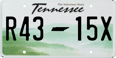 TN license plate R4315X