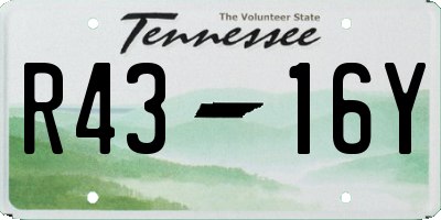 TN license plate R4316Y