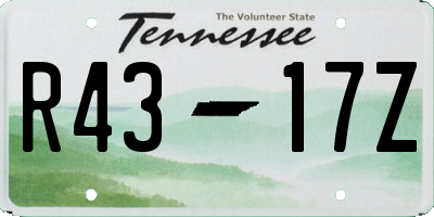 TN license plate R4317Z