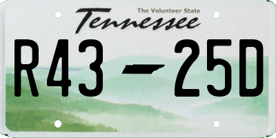 TN license plate R4325D