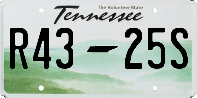 TN license plate R4325S