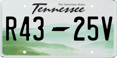 TN license plate R4325V