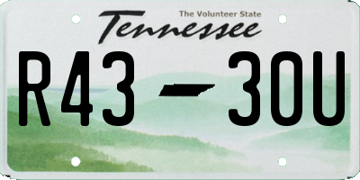 TN license plate R4330U