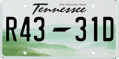 TN license plate R4331D