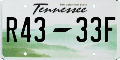 TN license plate R4333F