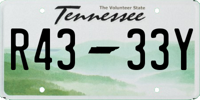 TN license plate R4333Y