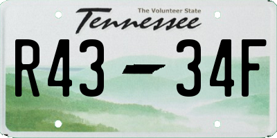 TN license plate R4334F