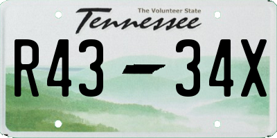 TN license plate R4334X
