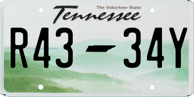 TN license plate R4334Y