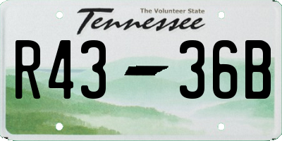 TN license plate R4336B