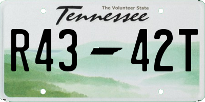 TN license plate R4342T