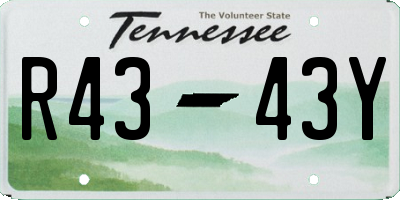 TN license plate R4343Y
