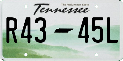 TN license plate R4345L