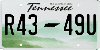 TN license plate R4349U