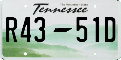TN license plate R4351D