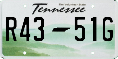 TN license plate R4351G