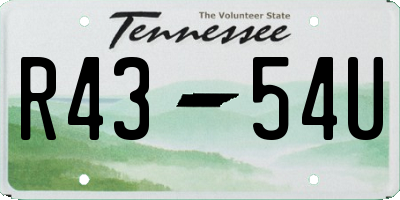 TN license plate R4354U