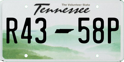 TN license plate R4358P
