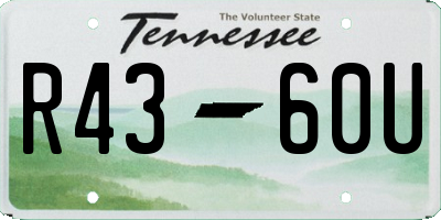 TN license plate R4360U