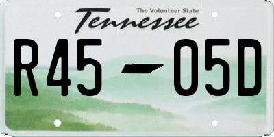 TN license plate R4505D