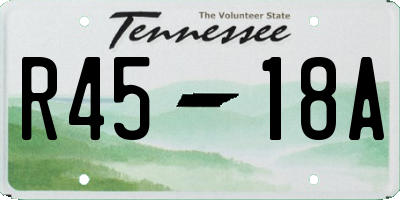 TN license plate R4518A