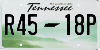 TN license plate R4518P