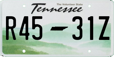 TN license plate R4531Z