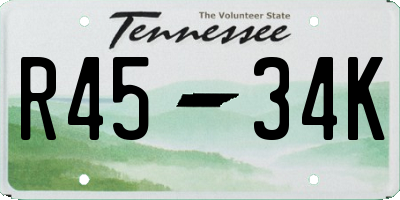 TN license plate R4534K