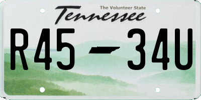 TN license plate R4534U