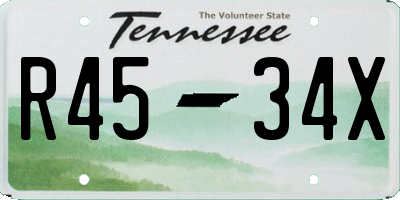 TN license plate R4534X