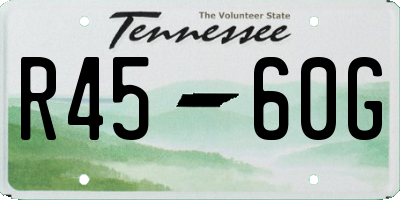 TN license plate R4560G