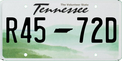 TN license plate R4572D