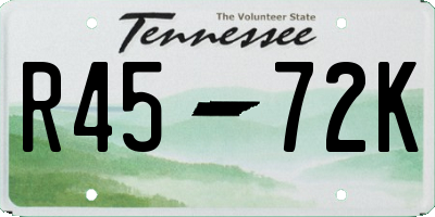 TN license plate R4572K