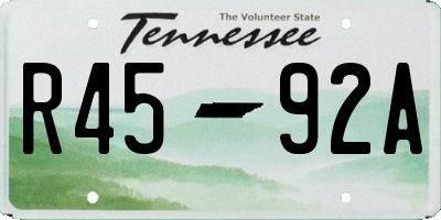 TN license plate R4592A