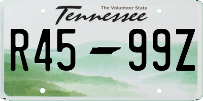 TN license plate R4599Z