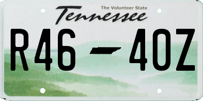 TN license plate R4640Z