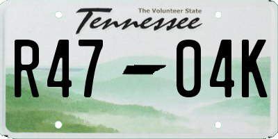 TN license plate R4704K