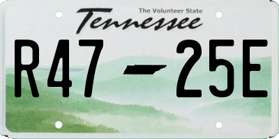 TN license plate R4725E