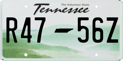 TN license plate R4756Z