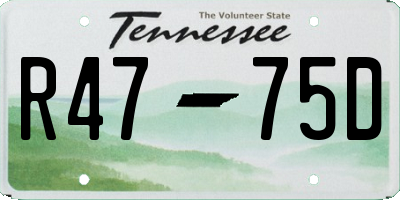 TN license plate R4775D
