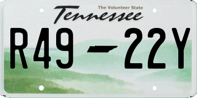 TN license plate R4922Y