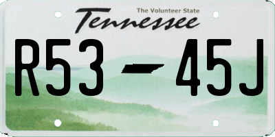 TN license plate R5345J