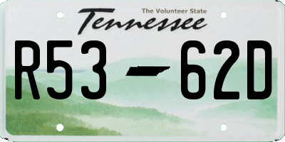 TN license plate R5362D