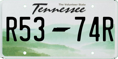 TN license plate R5374R